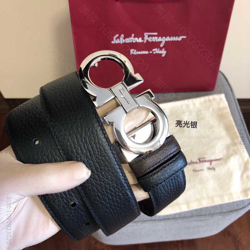SalvatoreFerragamo菲拉格慕男士3.5cm经典金属夹扣腰带