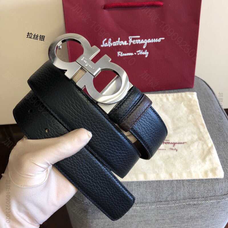 SalvatoreFerragamo菲拉格慕男士3.5cm经典金属夹扣腰带