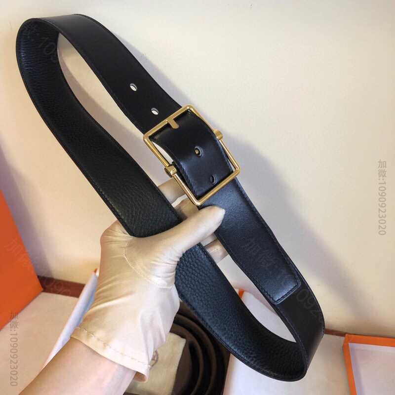Hermes爱马仕 精品针式金属扣搭配进口牛皮38毫米Saddle双面外用腰...