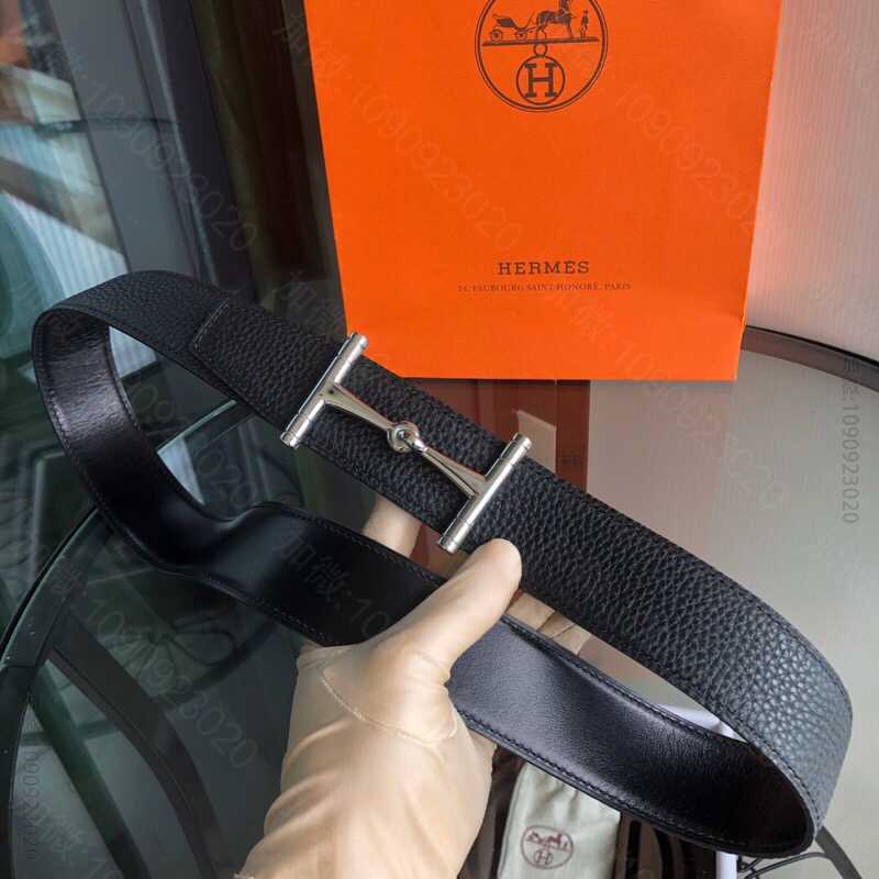 Hermes爱马仕 新款2023H Hippque 皮带扣&双面皮腰带38m...