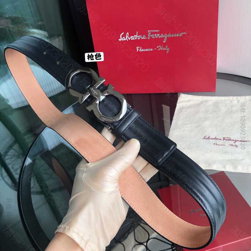 SalvatoreFerragamo菲拉格慕男士3.5cm精品专柜菱形切面夹...