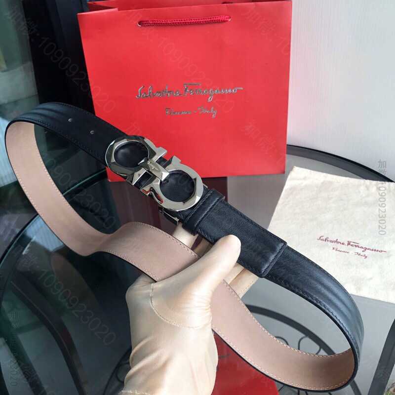 SalvatoreFerragamo菲拉格慕男士3.5cm精品专柜菱形切面夹...