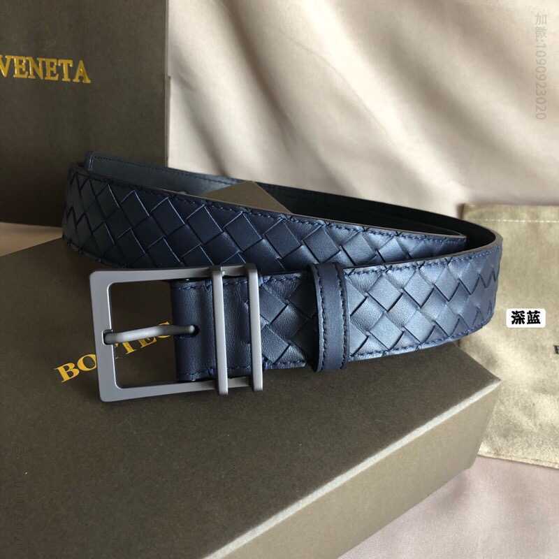 BVbottegaVeneta[葆蝶家]手工编织技术配有抛光眼孔和针扣3.5cm男士腰带