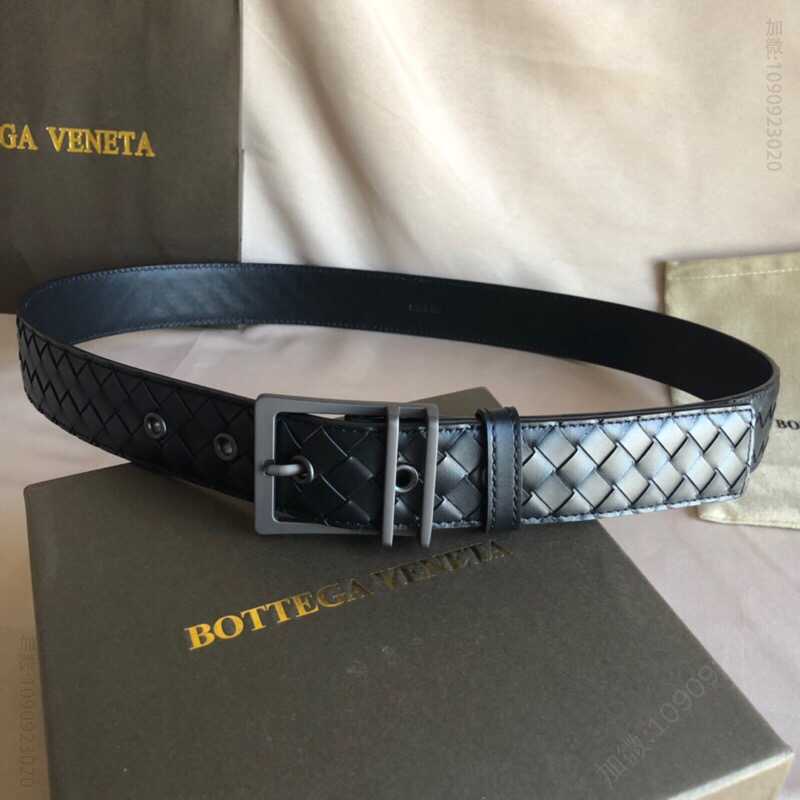 BVbottegaVeneta[葆蝶家]手工编织技术配有抛光眼孔和针扣3.5cm男士腰带
