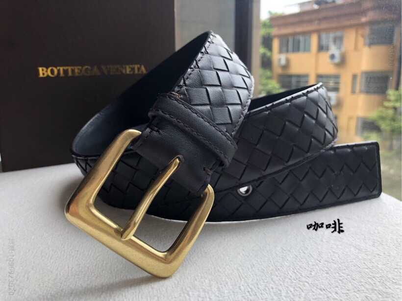 葆蝶家Bottega.Veneta3.8cm复古针扣编织工艺男士腰带