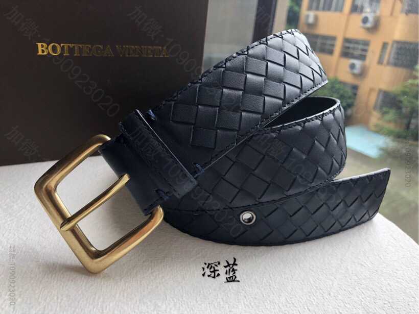 葆蝶家Bottega.Veneta3.8cm复古针扣编织工艺男士腰带