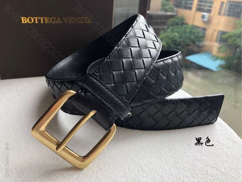 葆蝶家Bottega.Veneta3.8cm复古针扣编织工艺男士腰带