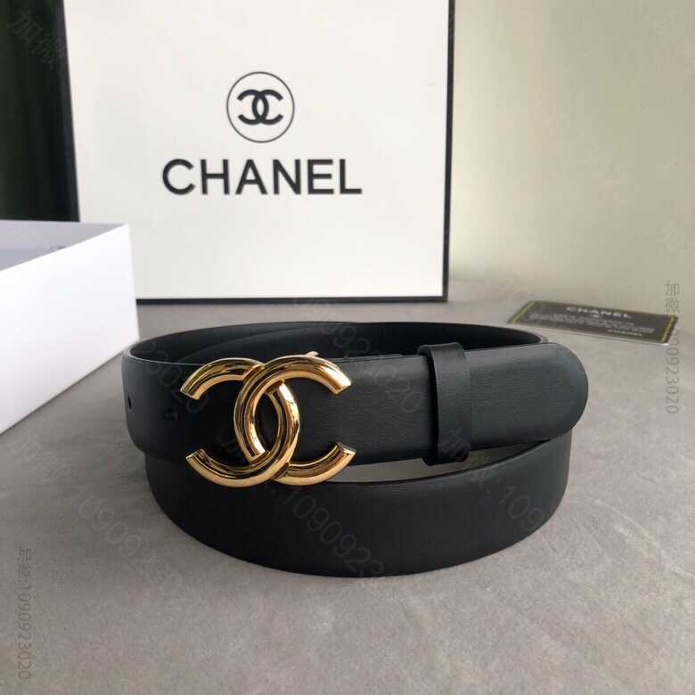 Chanel香奈儿 双C饰扣搭配头层牛皮腰带