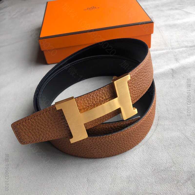 Hermes爱马仕 专柜最新底皮皮质男士双面皮腰带38mm