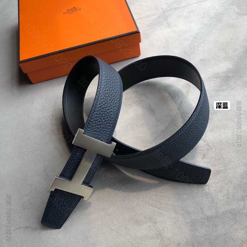 Hermes爱马仕 专柜最新底皮皮质男士双面皮腰带38mm