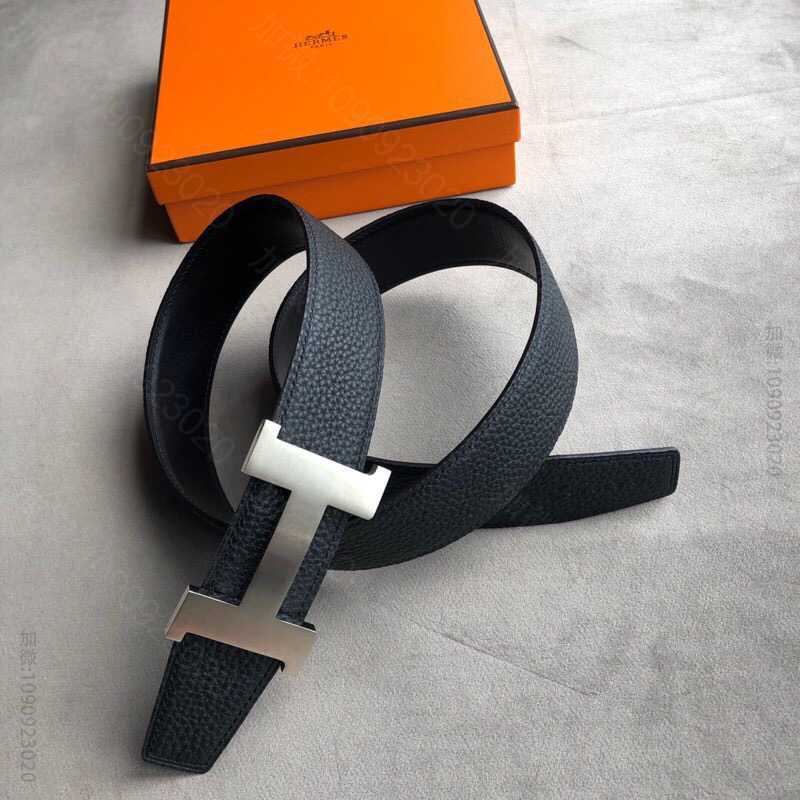 Hermes爱马仕 专柜最新底皮皮质男士双面皮腰带38mm