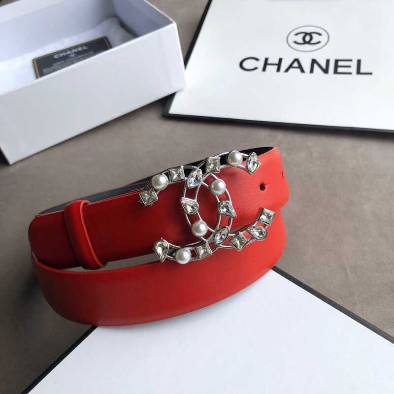 Chanel香奈儿 女士琉璃珍珠与方钻石腰带3.0cm