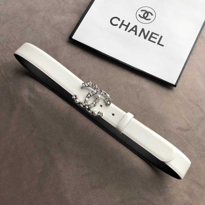 Chanel香奈儿 女士琉璃珍珠与方钻石腰带3.0cm