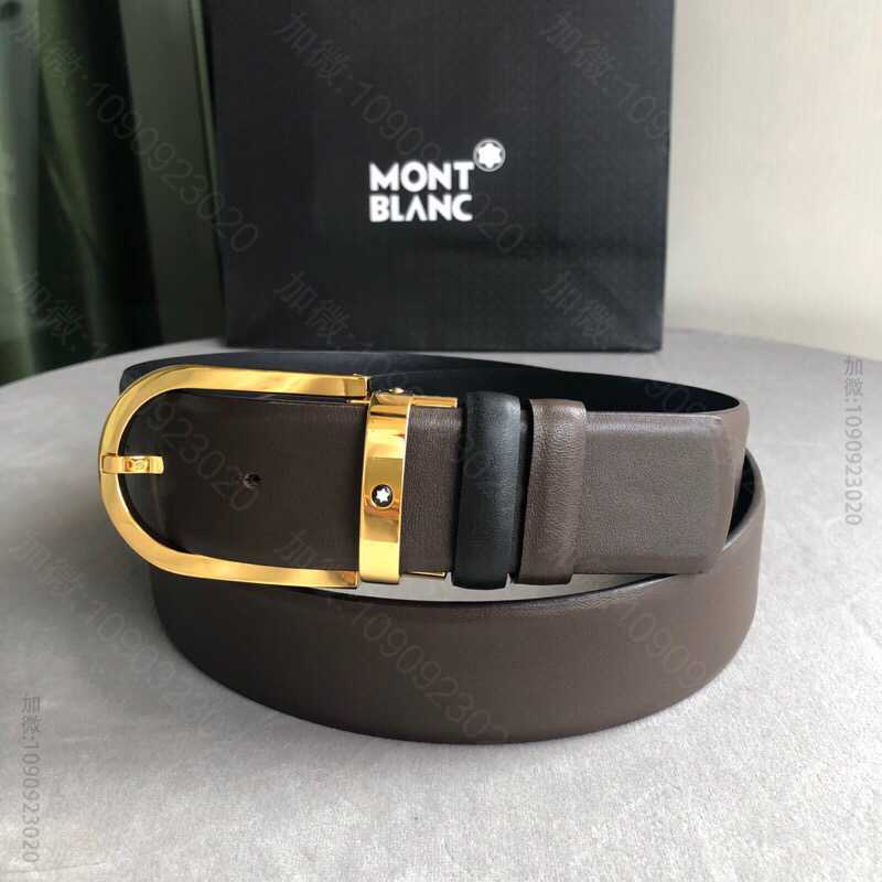 Montblanc万宝龙精致针式金属扣(德国)男士腰带宽度:3.5cm