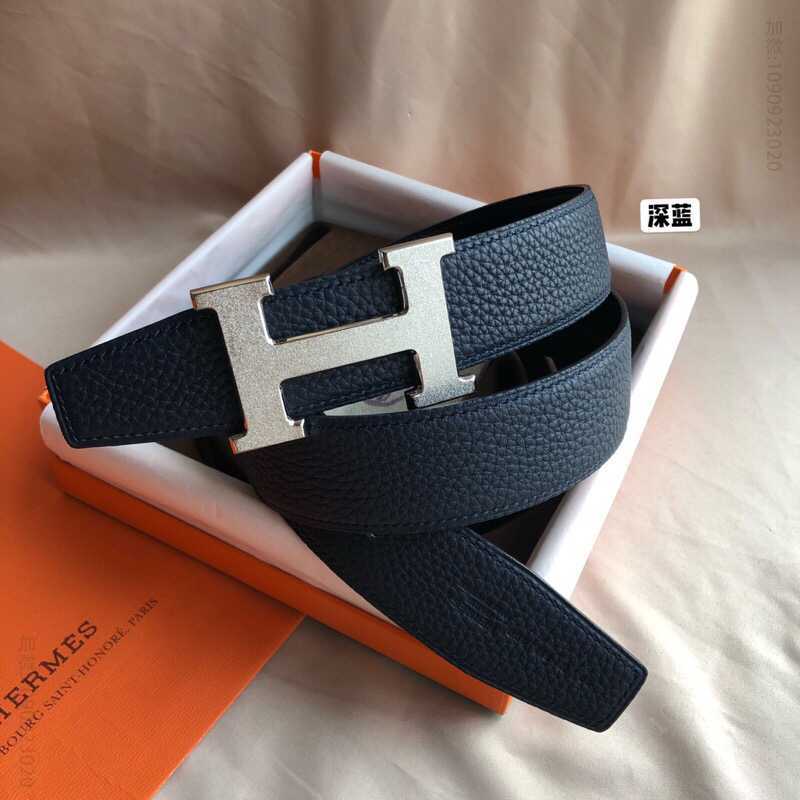 Hermes爱马仕 专柜最新底皮男士双面皮腰带38mm