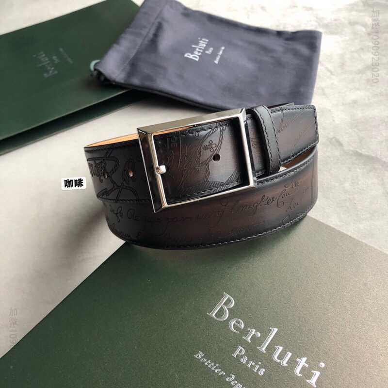 Berluti伯鲁提(又译:伯尔鲁帝)精钢针式金属扣35mm男士腰带