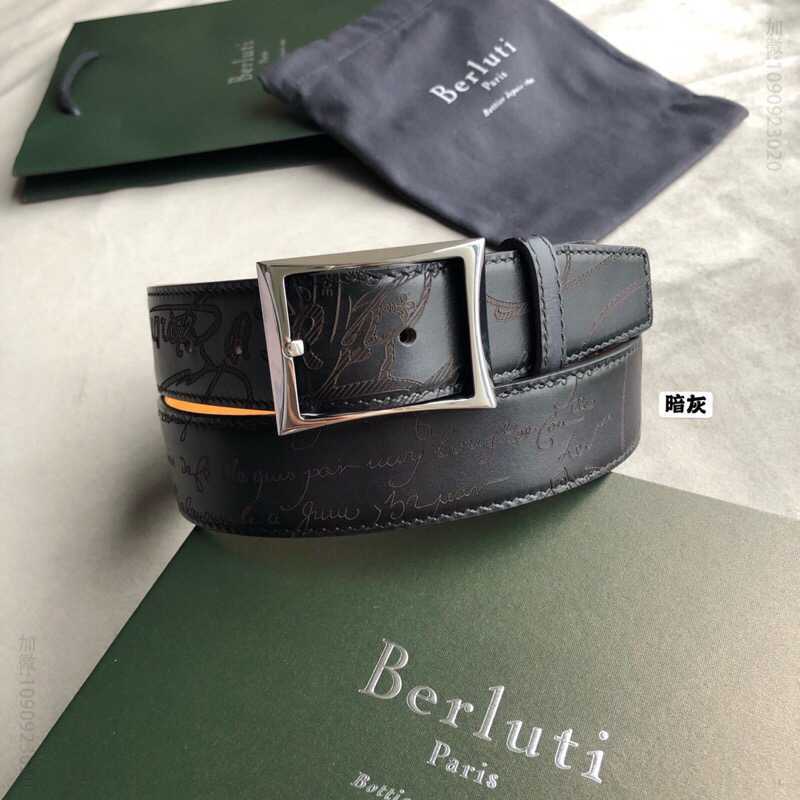 Berluti伯鲁提(又译:伯尔鲁帝)精钢针式金属扣35mm男士腰带