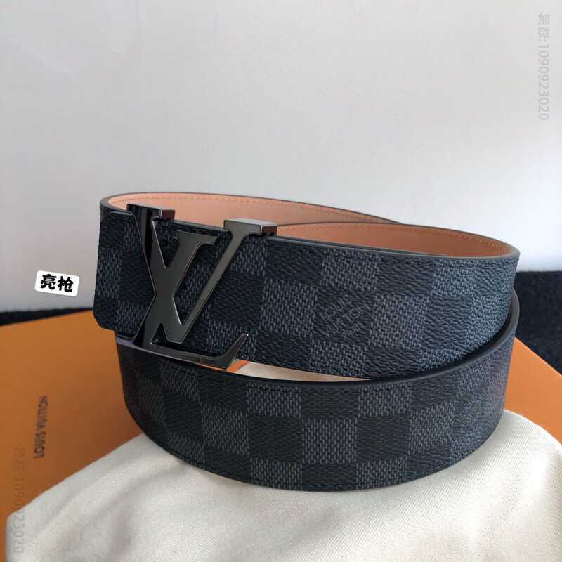 LV路易威登 标志性字母金属扣搭配经典棋盘格/老花腰带
