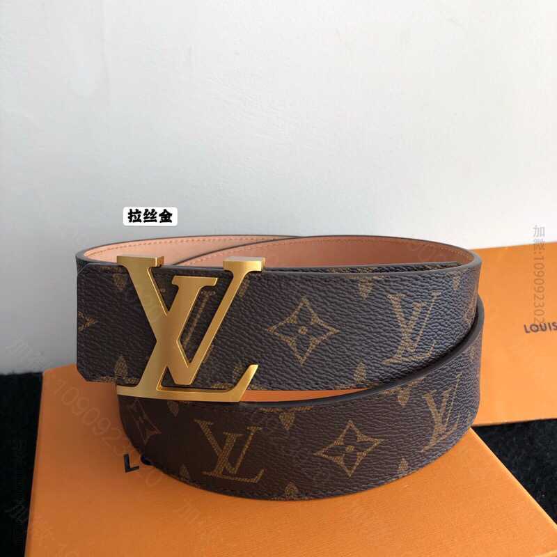 LV路易威登 标志性字母金属扣搭配经典棋盘格/老花腰带