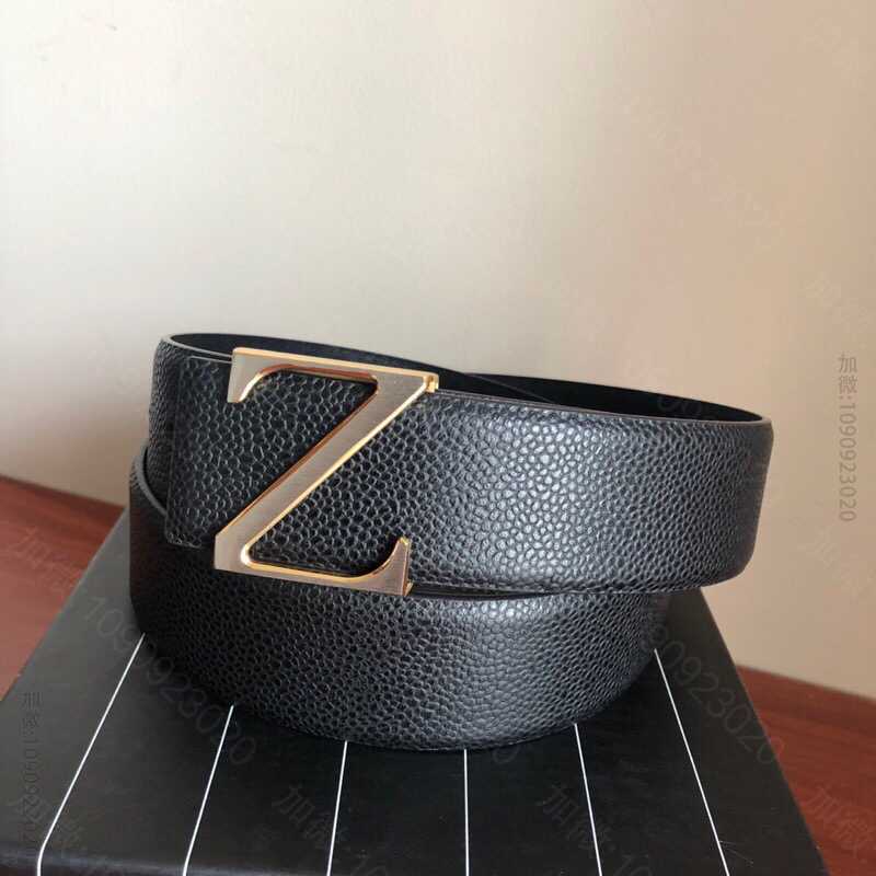 ErmenegildoZegna杰尼亚精致字母Z扣头层牛皮珍珠纹理男士3.8...