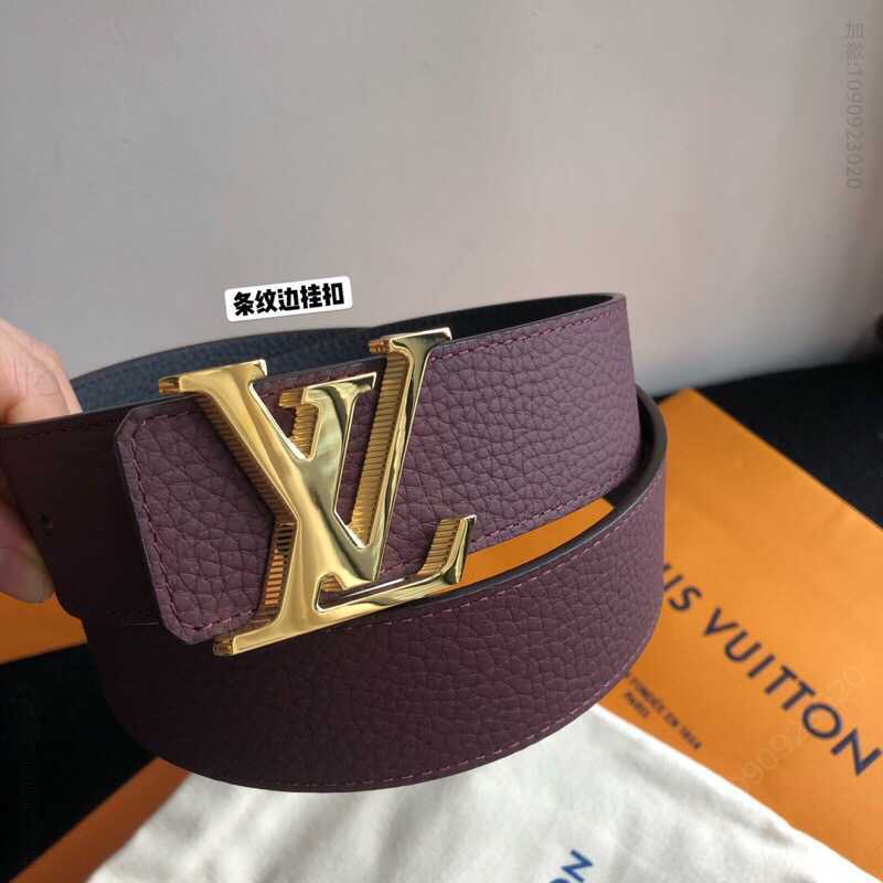 路易威登 LV Tilt 新款字母条纹斜边金属挂扣双面腰带40MM