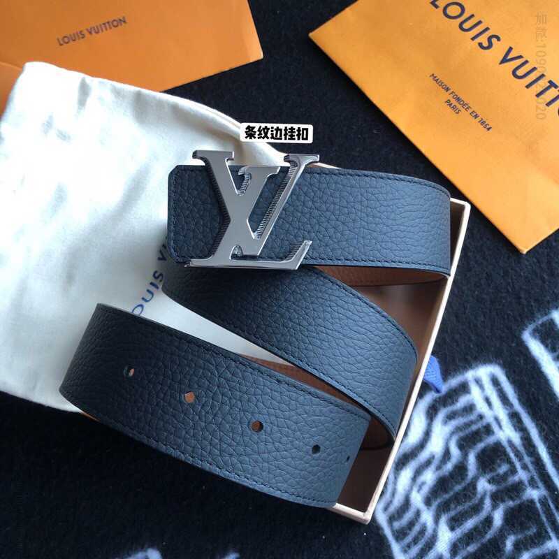 路易威登 LV Tilt 新款字母条纹斜边金属挂扣双面腰带40MM