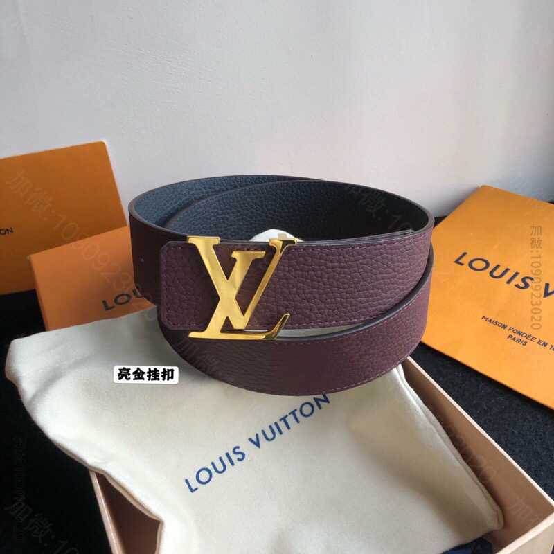 LOUIS VUITTON路易威登 专柜挂扣款双面荔枝腰带