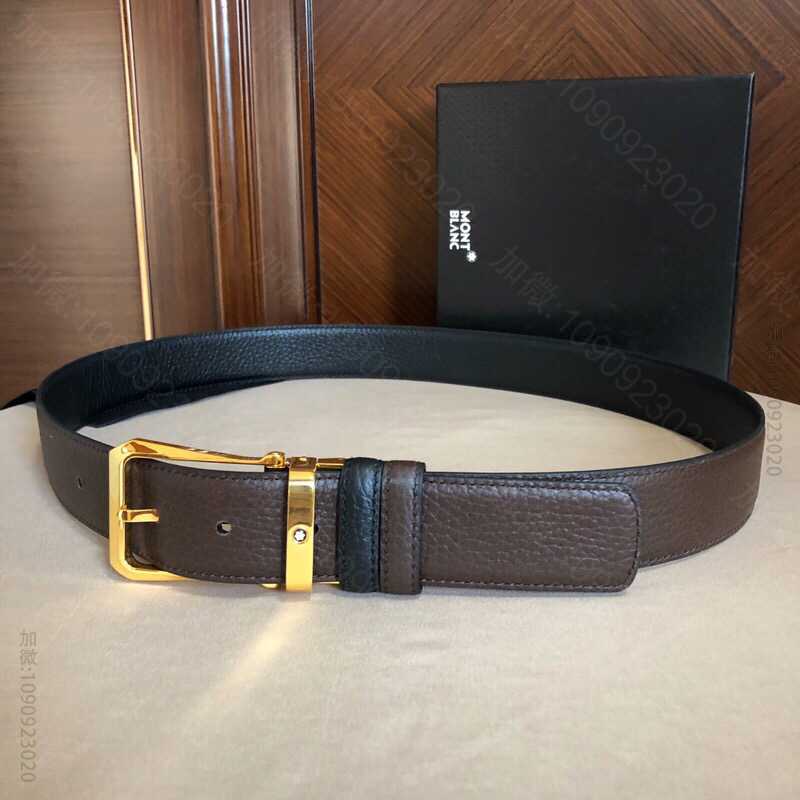 Montblanc万宝龙(德国)精致针式金属扣男士腰带宽度:3.5cm