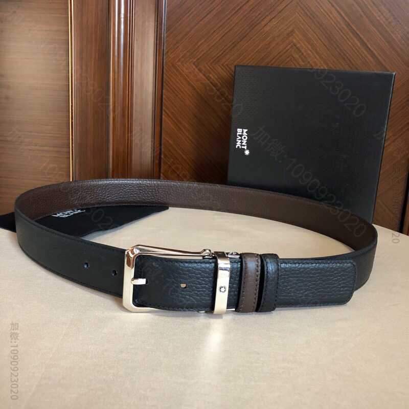 Montblanc万宝龙(德国)精致针式金属扣男士腰带宽度:3.5cm