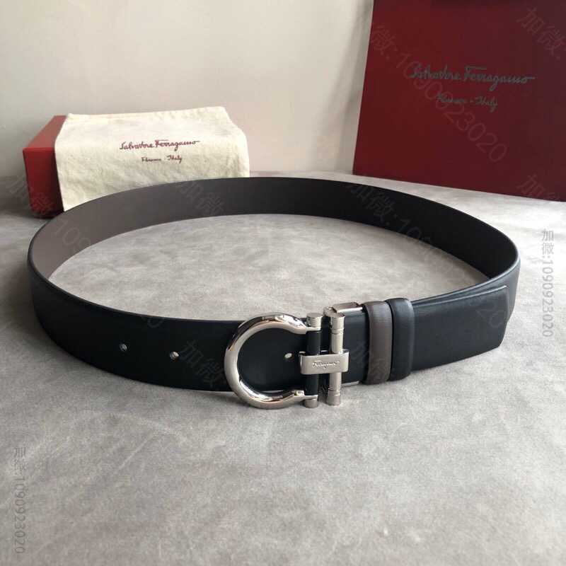 SalvatoreFerragamo菲拉格慕精致半圆金属夹扣，进口头层纳帕牛...