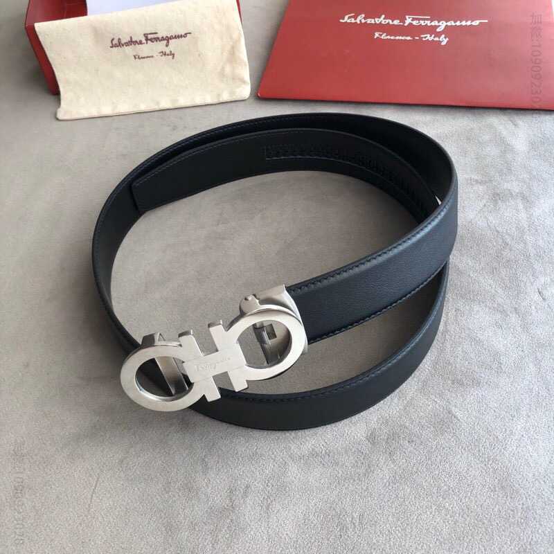 SalvatoreFerragamo菲拉格慕男士3.5cm双面头层牛皮腰带