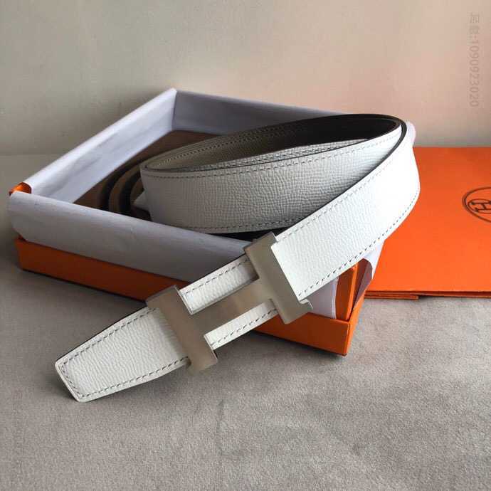 Hermes爱马仕焊点四角挂扣，搭配双面用手掌纹原版皮32mm腰带皮带
