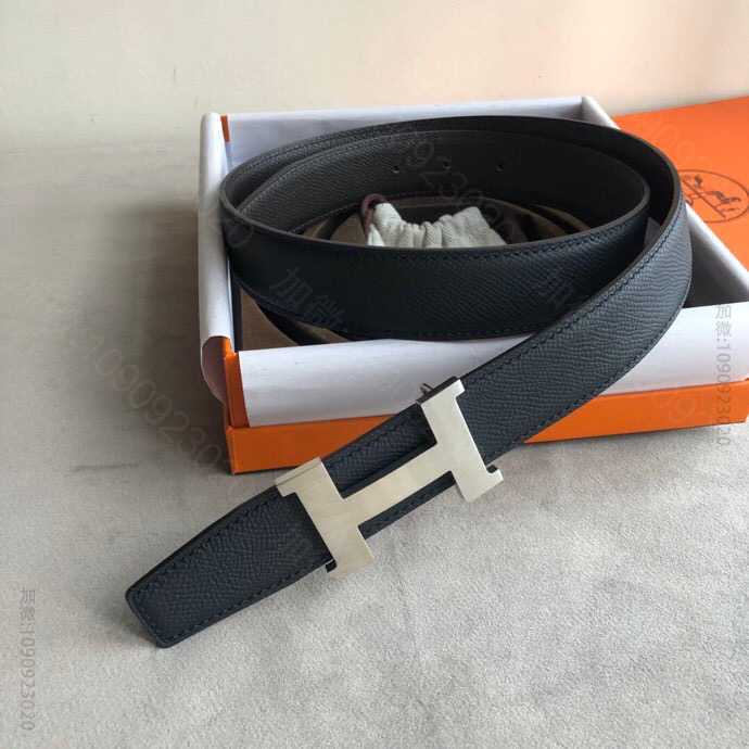 Hermes爱马仕焊点四角挂扣，搭配双面用手掌纹原版皮32mm腰带皮带
