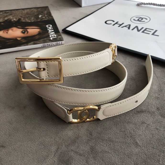 Chanel香奈儿 双C金属相融合针扣2.0cm女士腰带