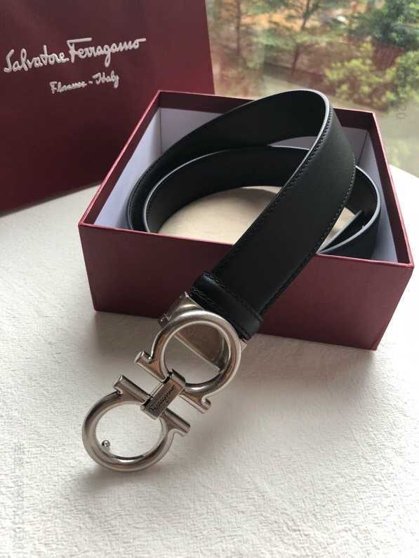SalvatoreFerragamo菲拉格慕(意大利)男士双面头层牛皮腰带3.5cm