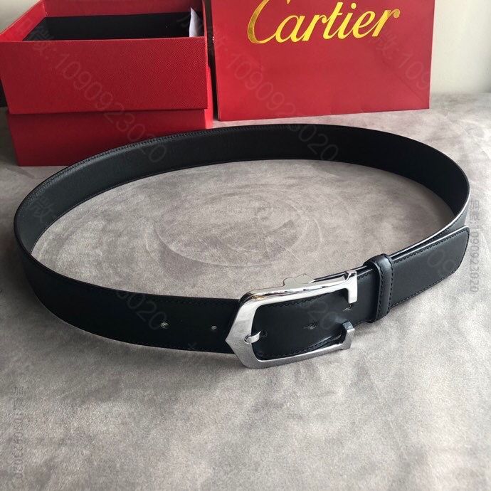 Cartier卡地亚精致针式扣搭配进口头层牛皮3.5cm腰带