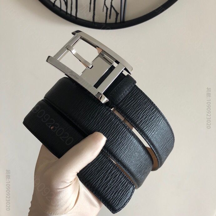 Cartier卡地亚精致针式扣搭配头层牛皮磨砂腰带3.5cm