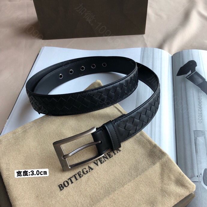 BV葆蝶家女款3.0cm独特的头层牛皮编织针扣腰带