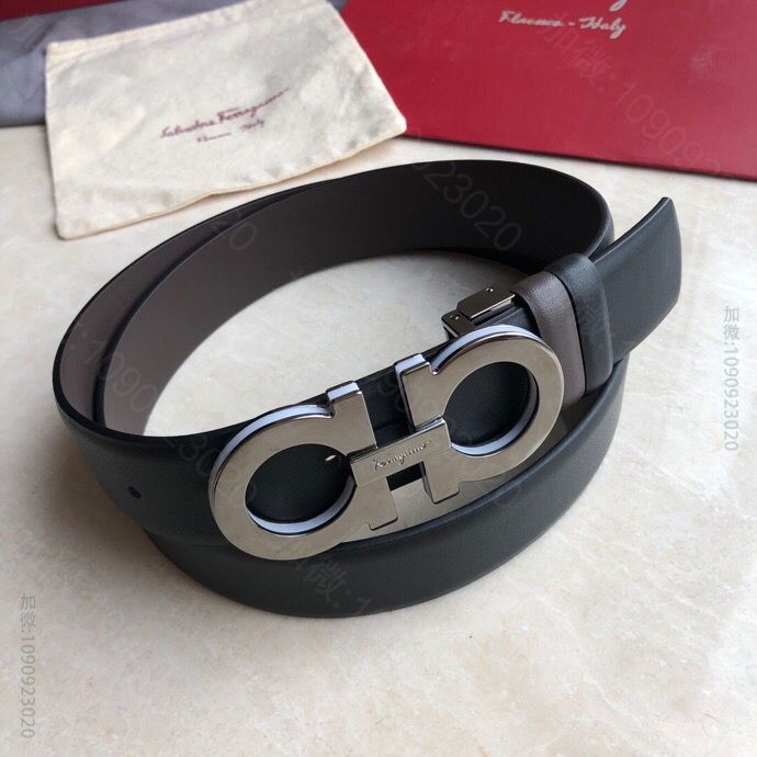 SalvatoreFerragamo菲拉格慕男士3.5cm精致双圈多层金属夹...