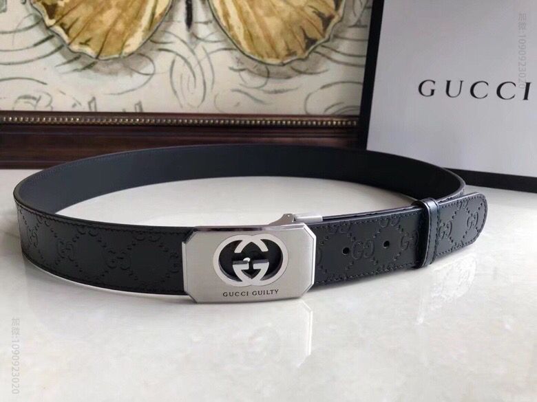 古驰Gucci罪爱燃情香水灵感金属扣腰带头被牛皮压花35MM腰带