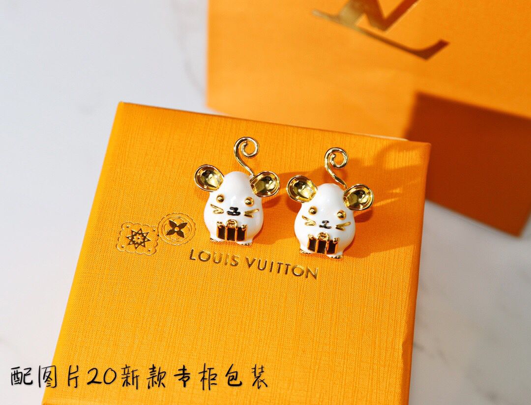 LV饰品 Louis Vuitton 路易威登 鼠年 老鼠耳钉 LV耳环 