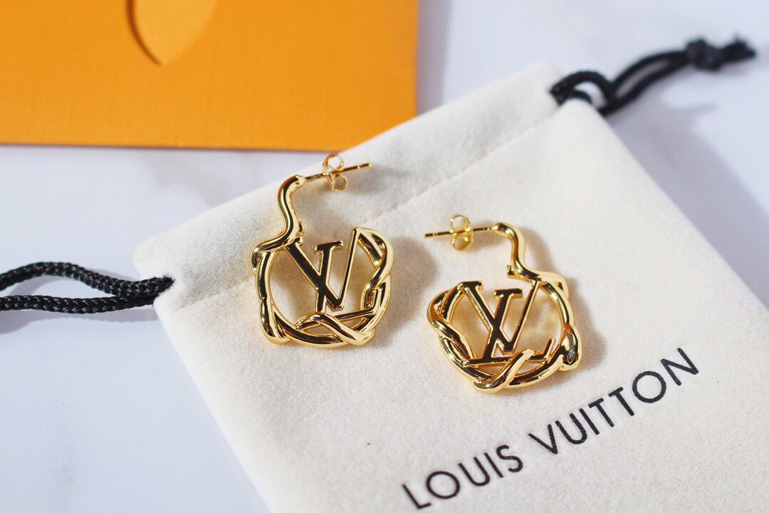 LV饰品 Louis Vuitton 路易威登 lv字母耳钉耳环 LV耳环 