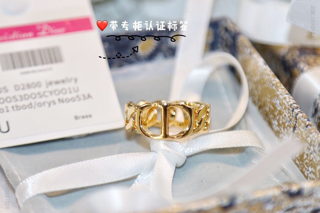 2023新款DIOR迪奥金色CD戒指
