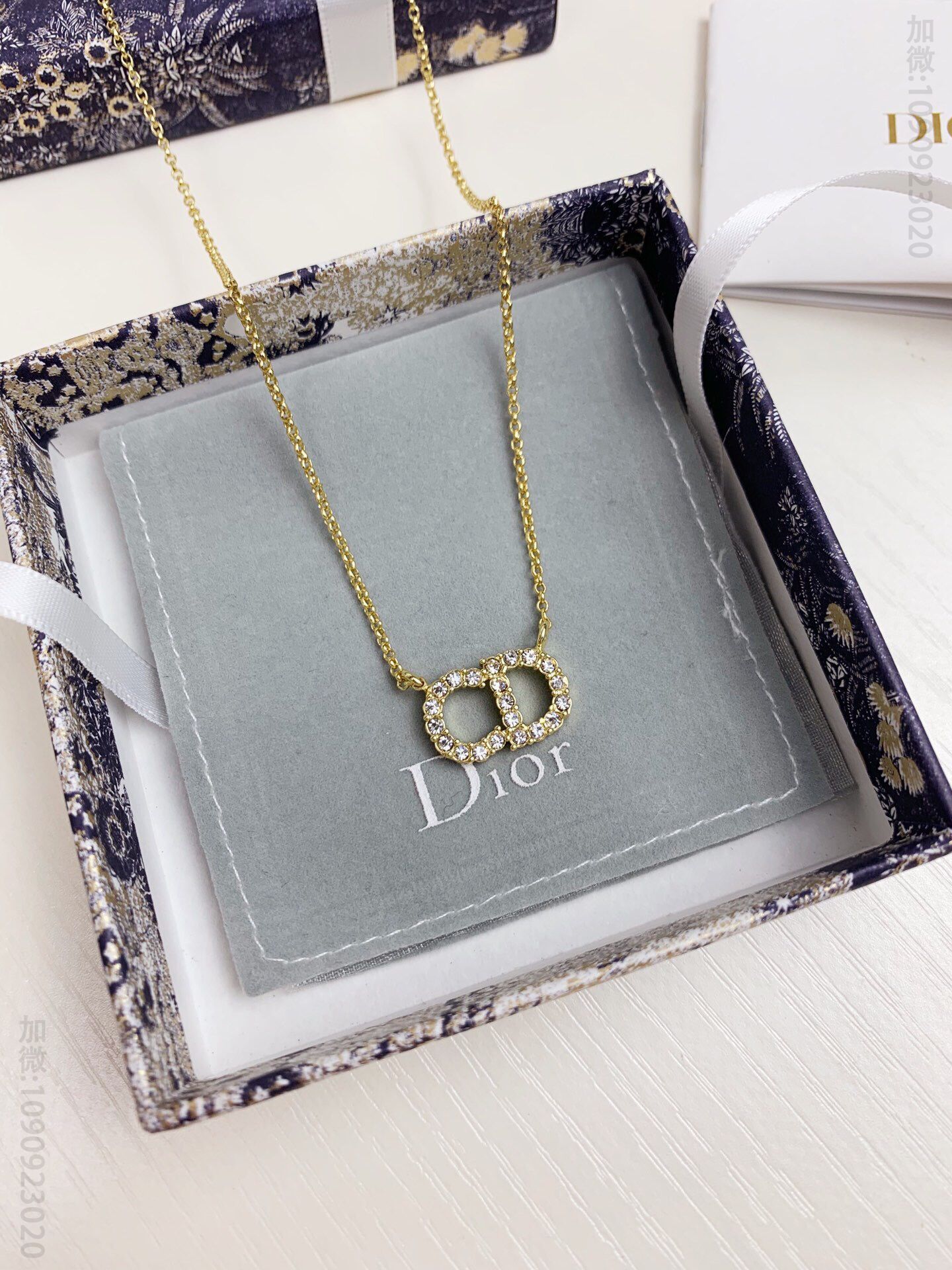 迪奥项链 2023新品DIOR CD镶钻 项链 迪奥首饰