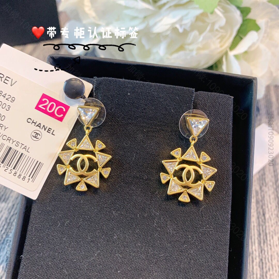 秋冬季CHANEL香奈儿双c耳钉耳环