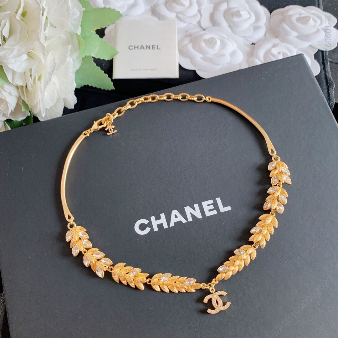 新款 CHANEL香奈儿双c麦穗项链