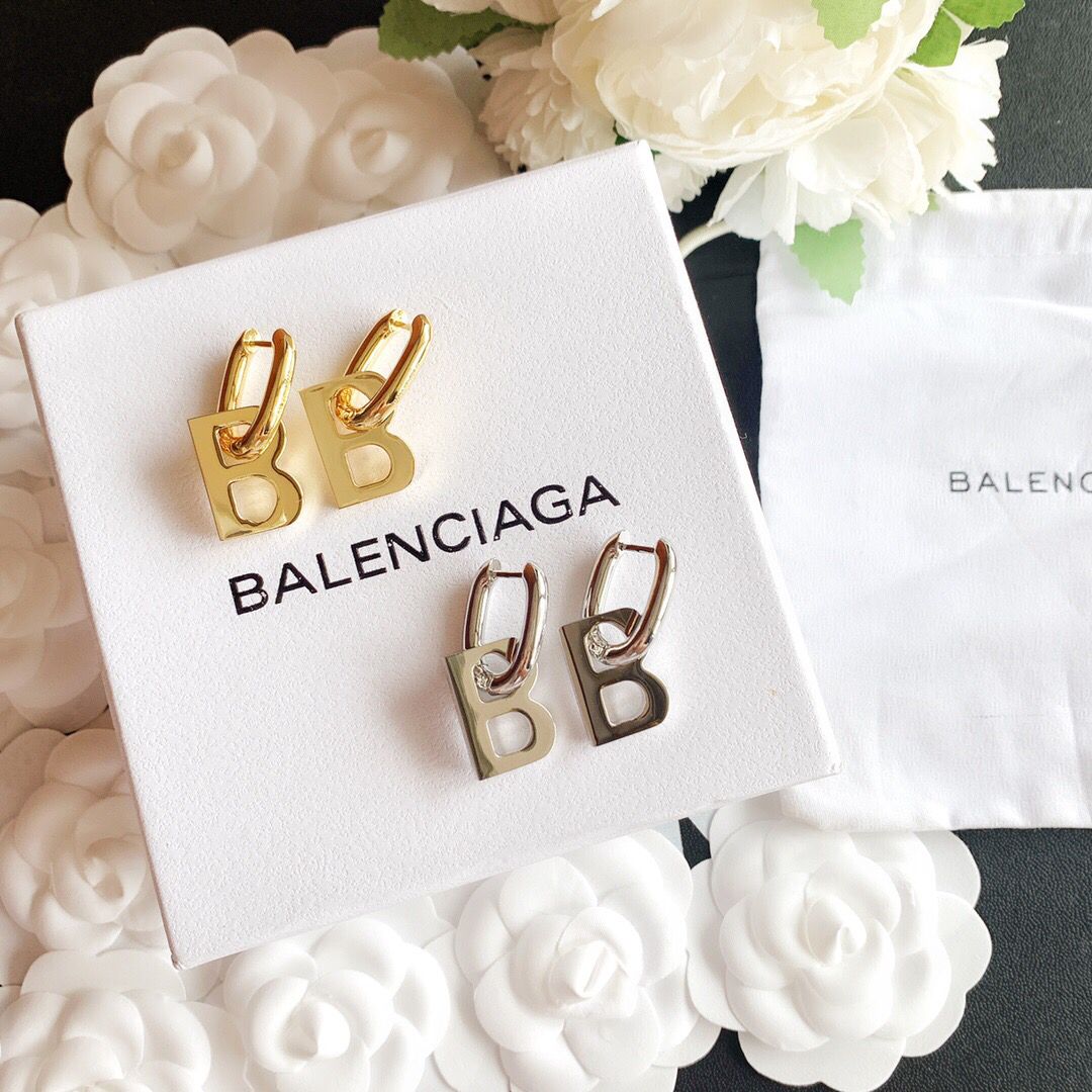 新品 巴黎世家 Balenciaga字母B 耳钉耳环