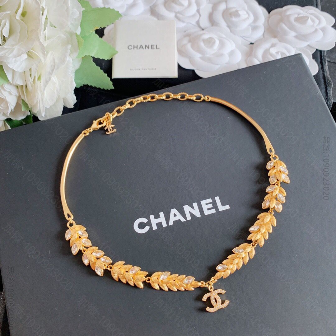 新款 CHANEL香奈儿双c麦穗项链