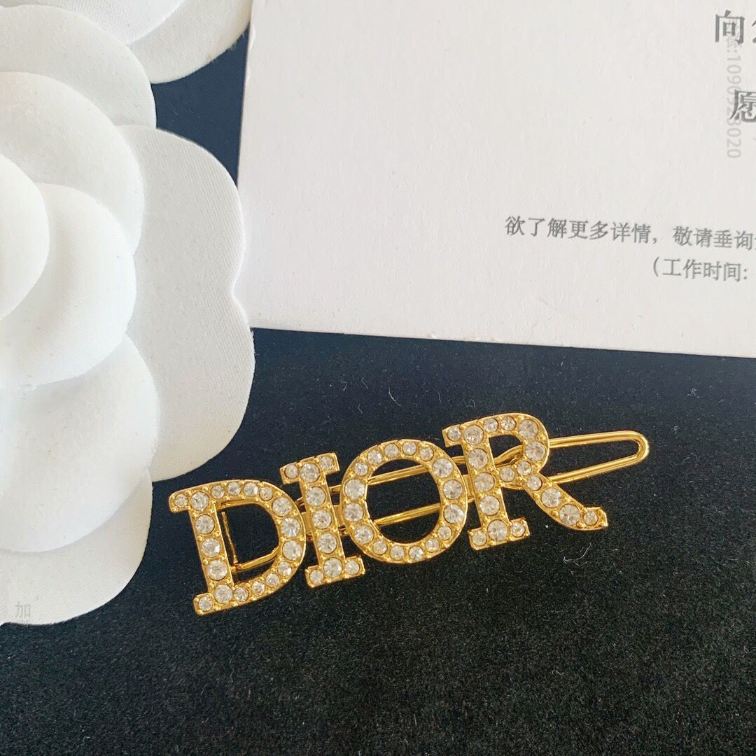 新款DIOR迪奥字母满钻发夹发卡
