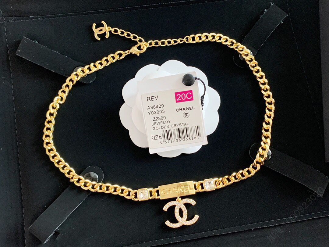 20新款CHANEL香奈儿双c金色项链
